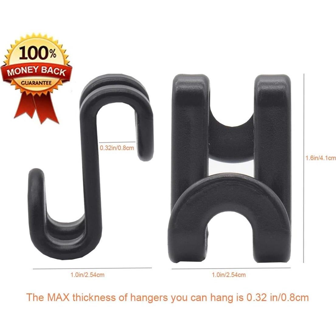 60 Ganchos Conectores para Perchas Kclongvs Ahorro Espacio Negro