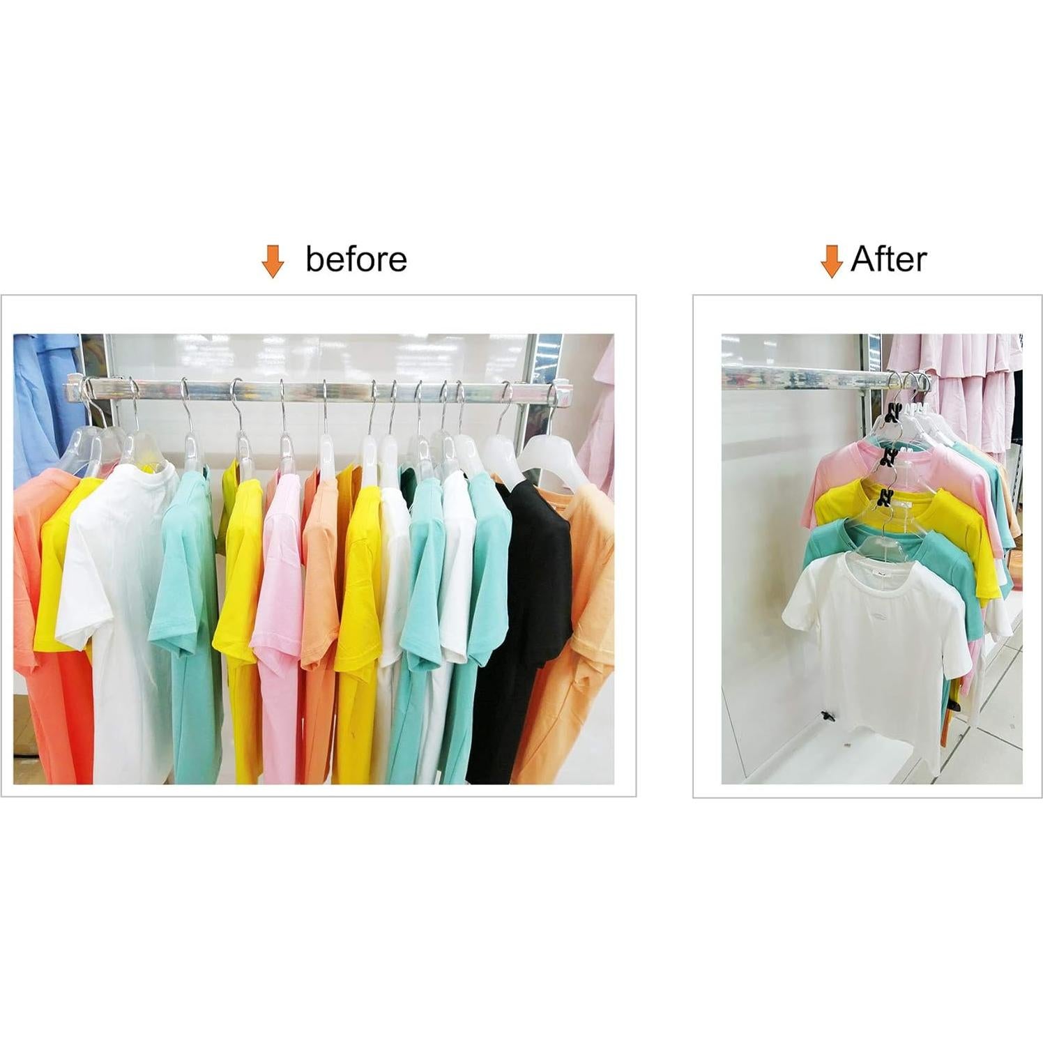 60 Ganchos Conectores para Perchas Kclongvs Ahorro Espacio Negro