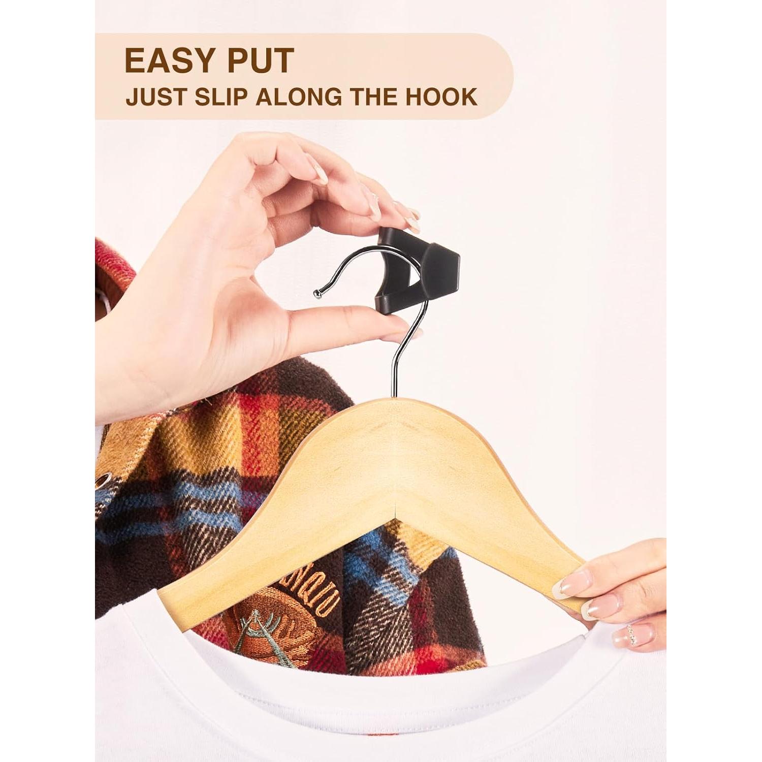 Ganchos Conectores de Perchas Smartor 60 Piezas Negro