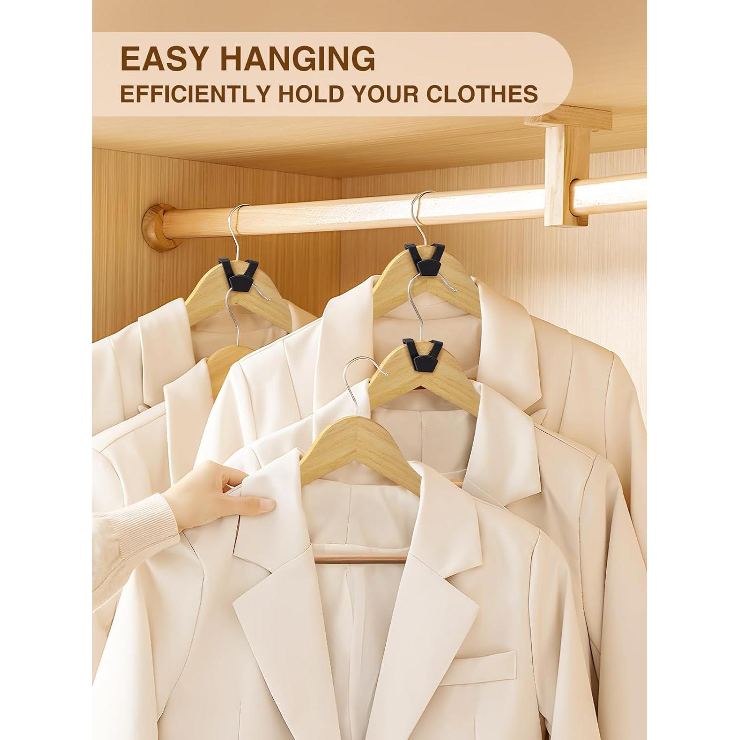 Ganchos Conectores de Perchas Smartor 60 Piezas Negro