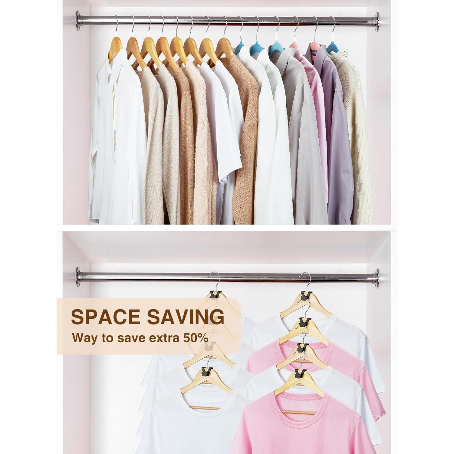 Ganchos Conectores de Perchas Smartor 60 Piezas Negro