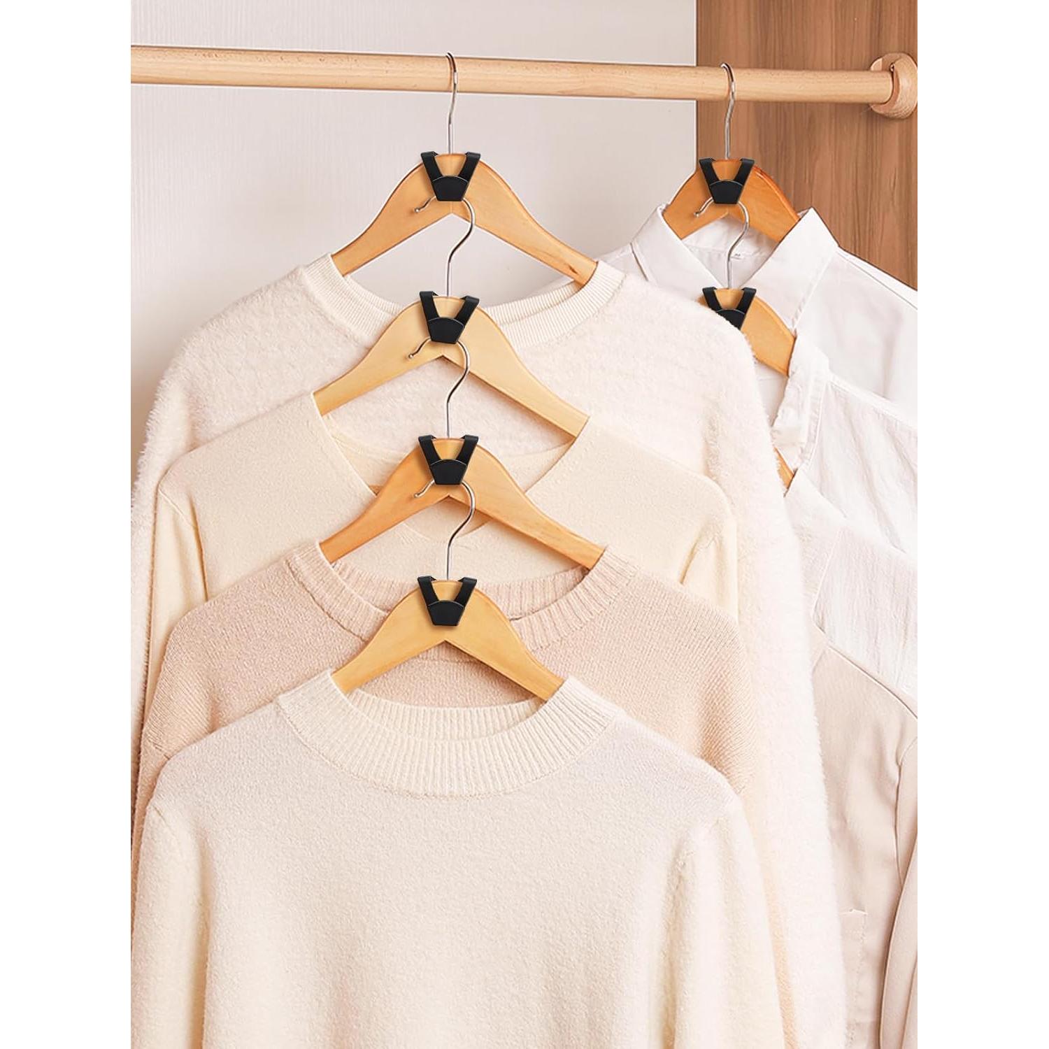 Ganchos Conectores de Perchas Smartor 60 Piezas Negro