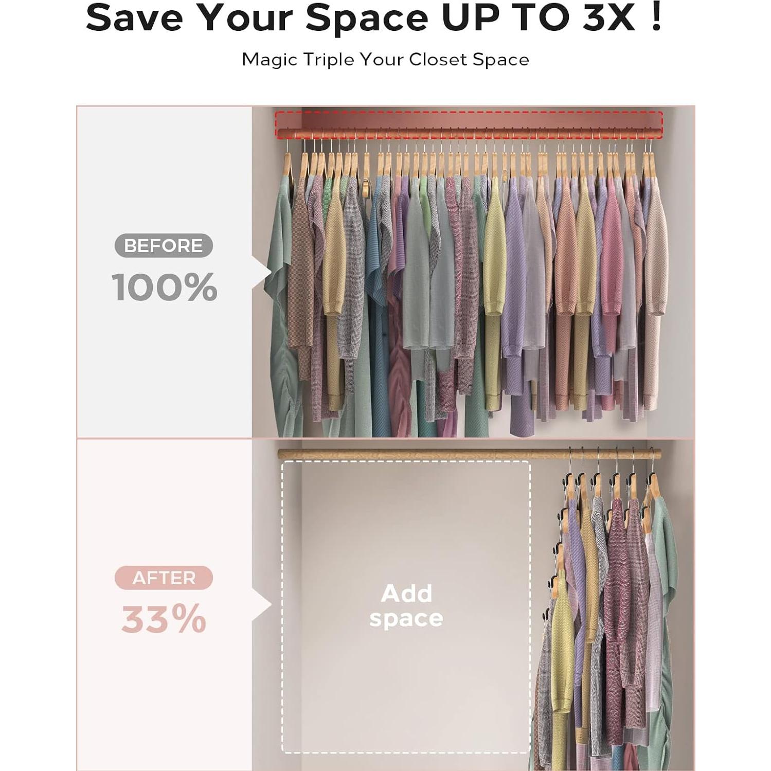 Ganchos Conectores para Perchas Snoquir 40PCS Terciopelo Negro