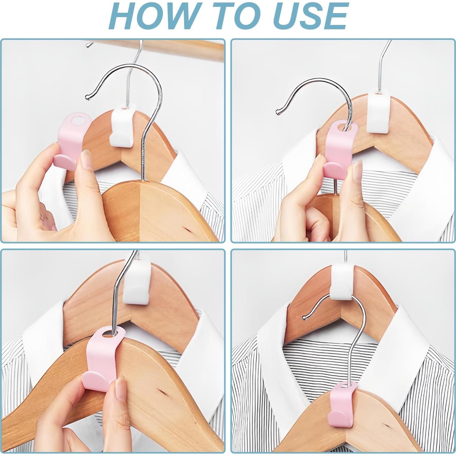 50 Ganchos Conectores UNEFCYC para Ropa Ahorra Espacio Blanco