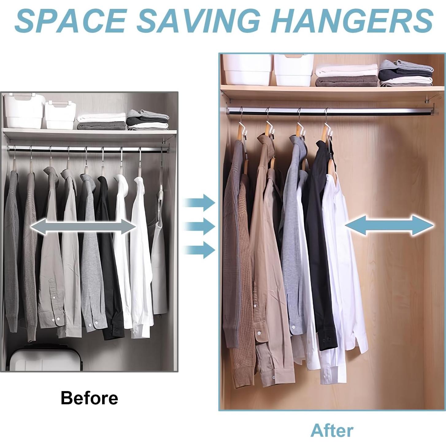 50 Ganchos Conectores UNEFCYC para Ropa Ahorra Espacio Blanco