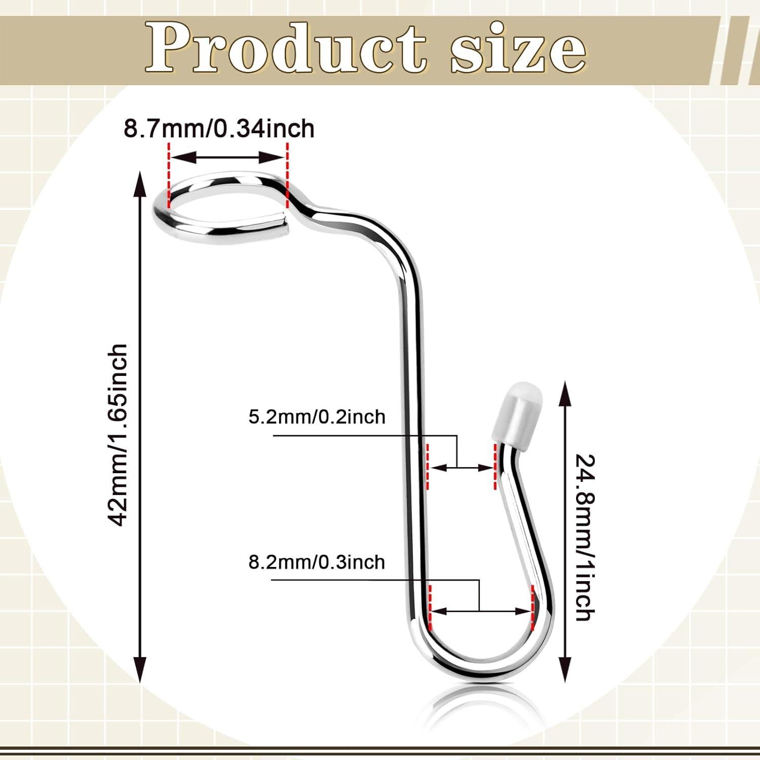 50 Ganchos Conectores de Percha Metálicos Sankoly Plata 8.7 mm