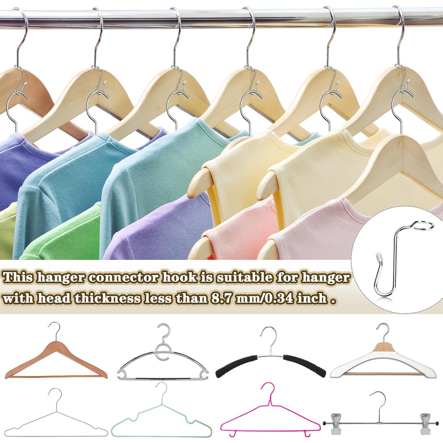 50 Ganchos Conectores de Percha Metálicos Sankoly Plata 8.7 mm