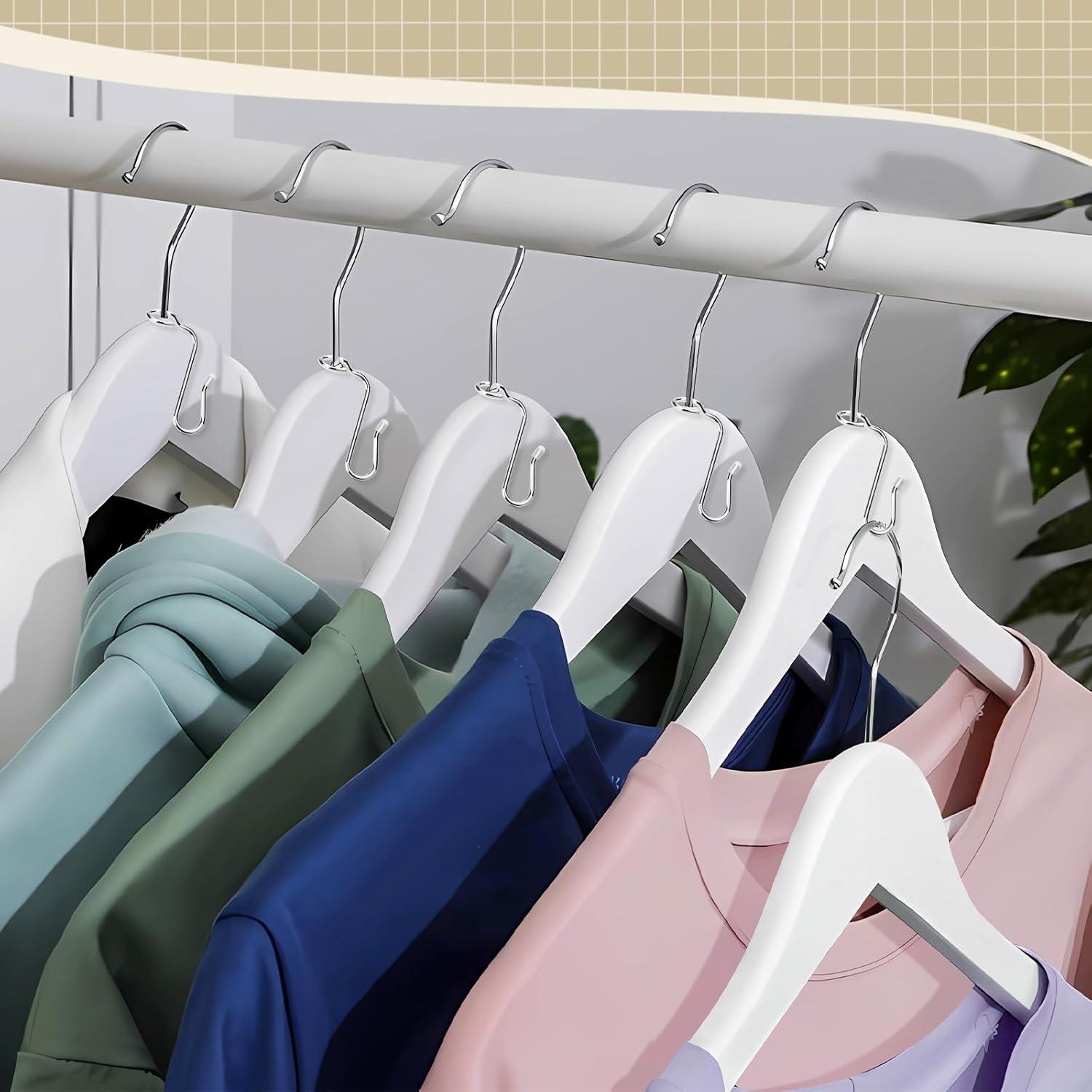 50 Ganchos Conectores de Percha Metálicos Sankoly Plata 8.7 mm