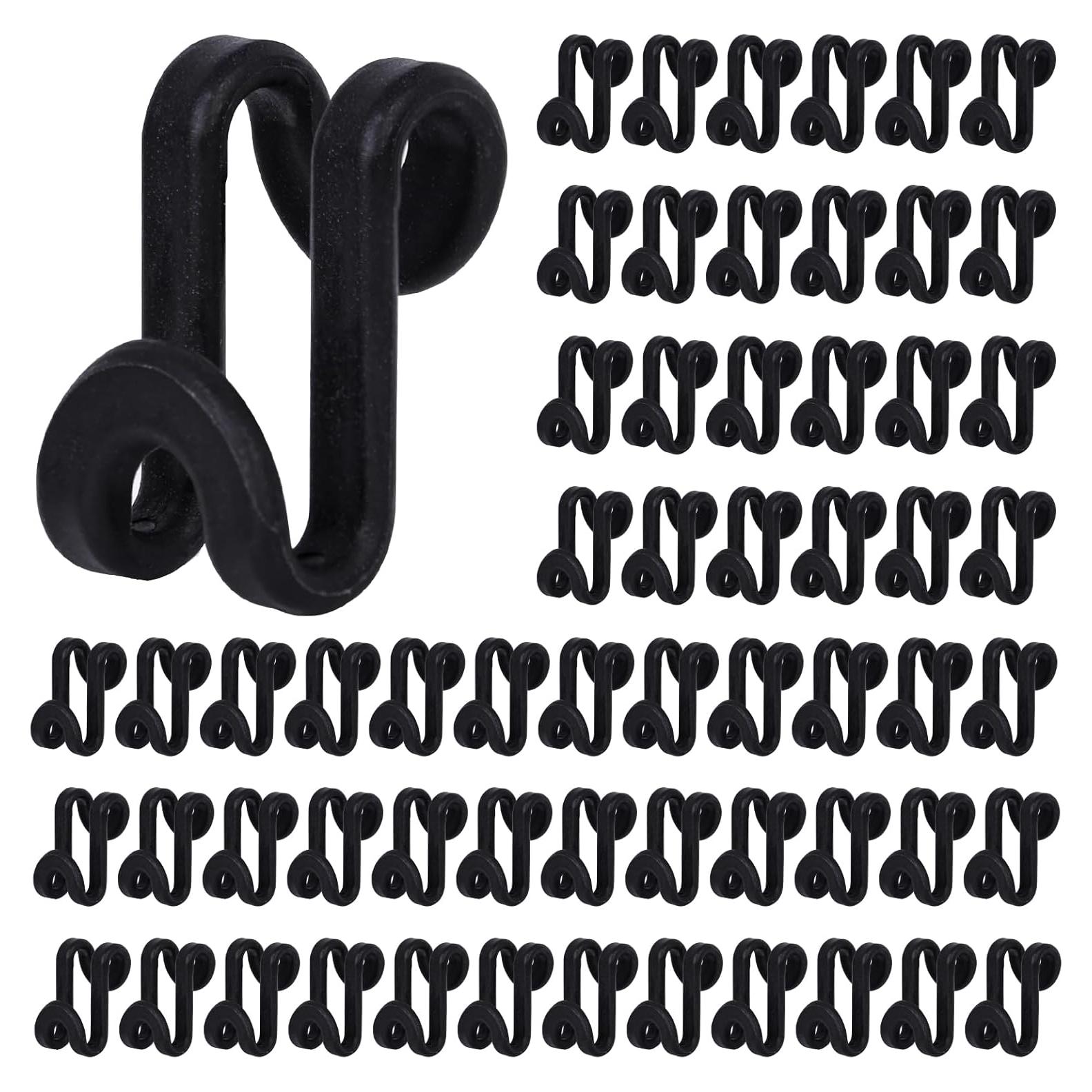 60 Ganchos Conectores para Perchas HAKDAY Negros Ahorra Espacio