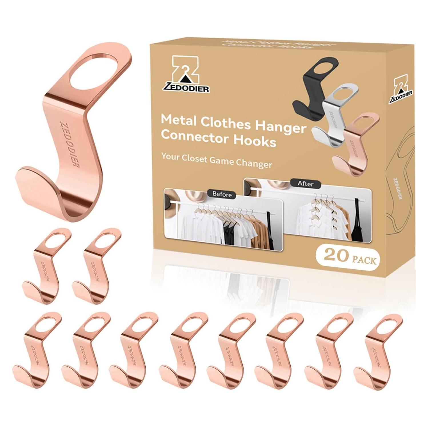 Ganchos Conectores de Perchas ZEDODIER 20 Piezas Metal Oro Rosa