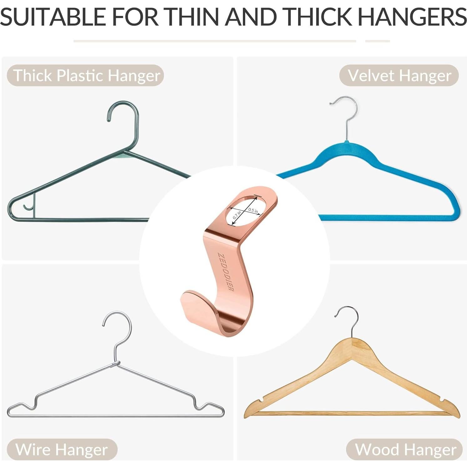 Ganchos Conectores de Perchas ZEDODIER 20 Piezas Metal Oro Rosa