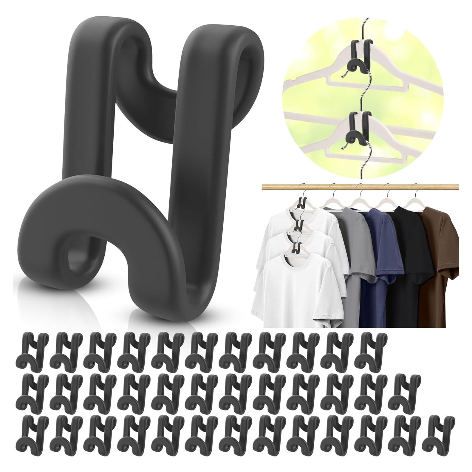 100 Ganchos Conectores para Perchas Besslly Negro 5 kg