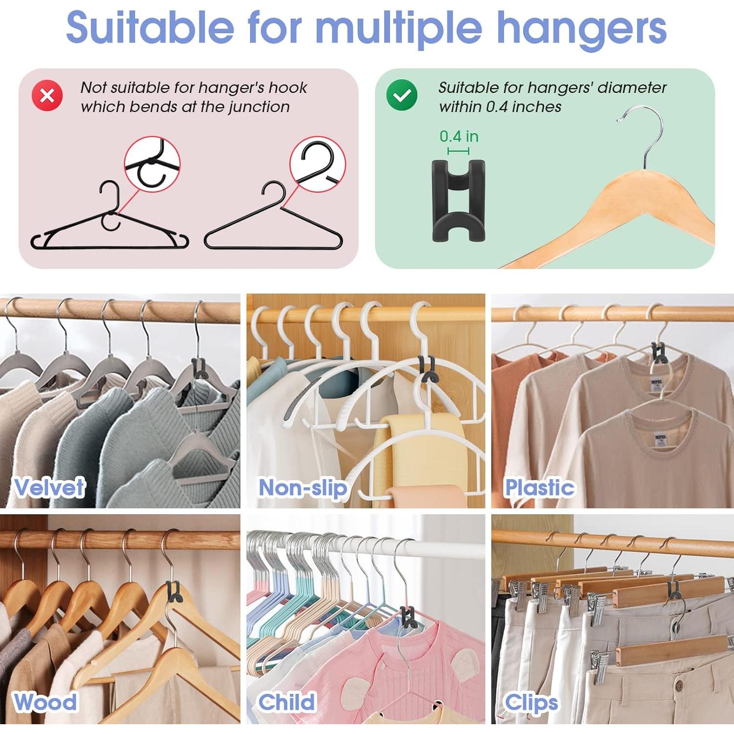 100 Ganchos Conectores para Perchas Besslly Negro 5 kg