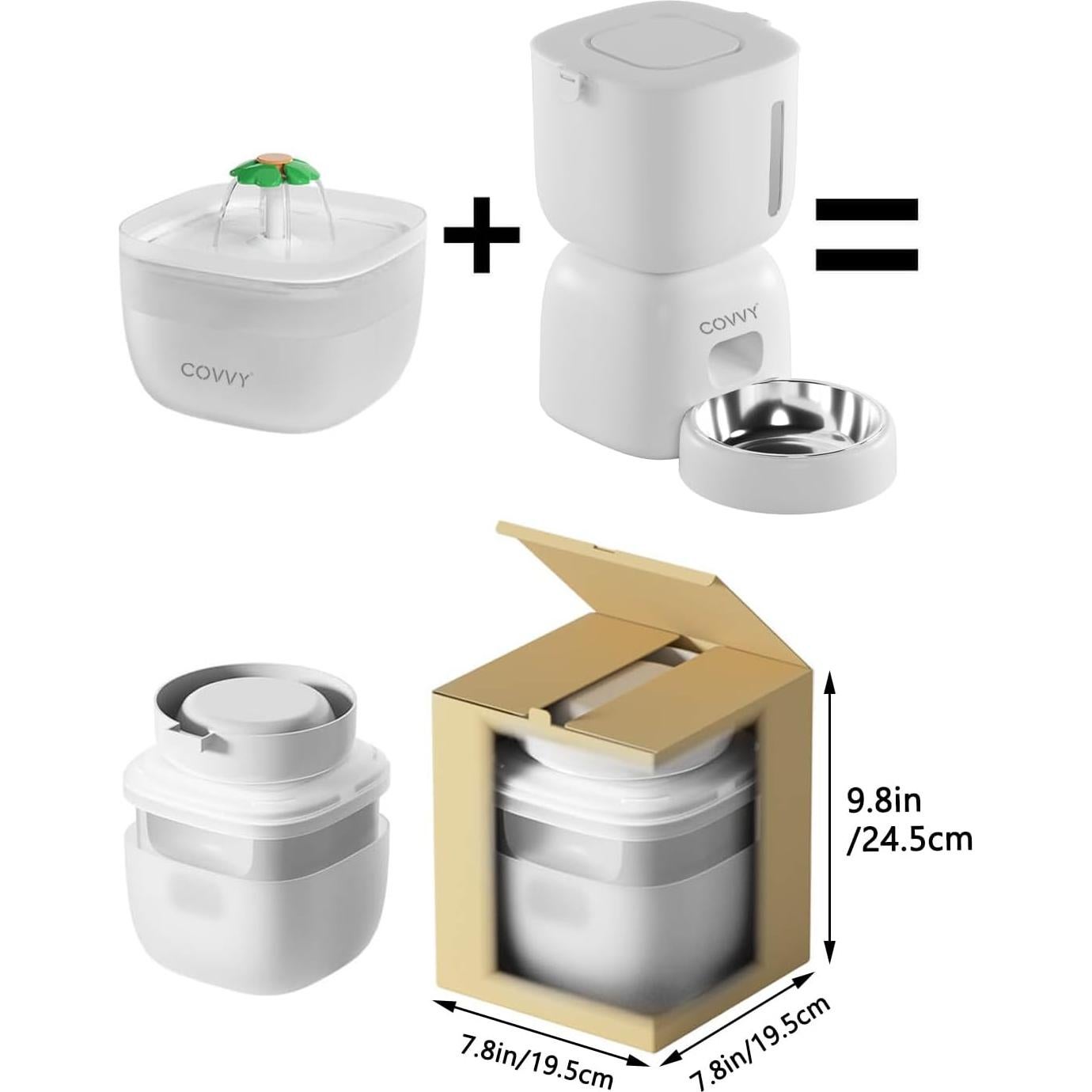Dispensador Automático de Comida y Agua COVVY 3L LCD