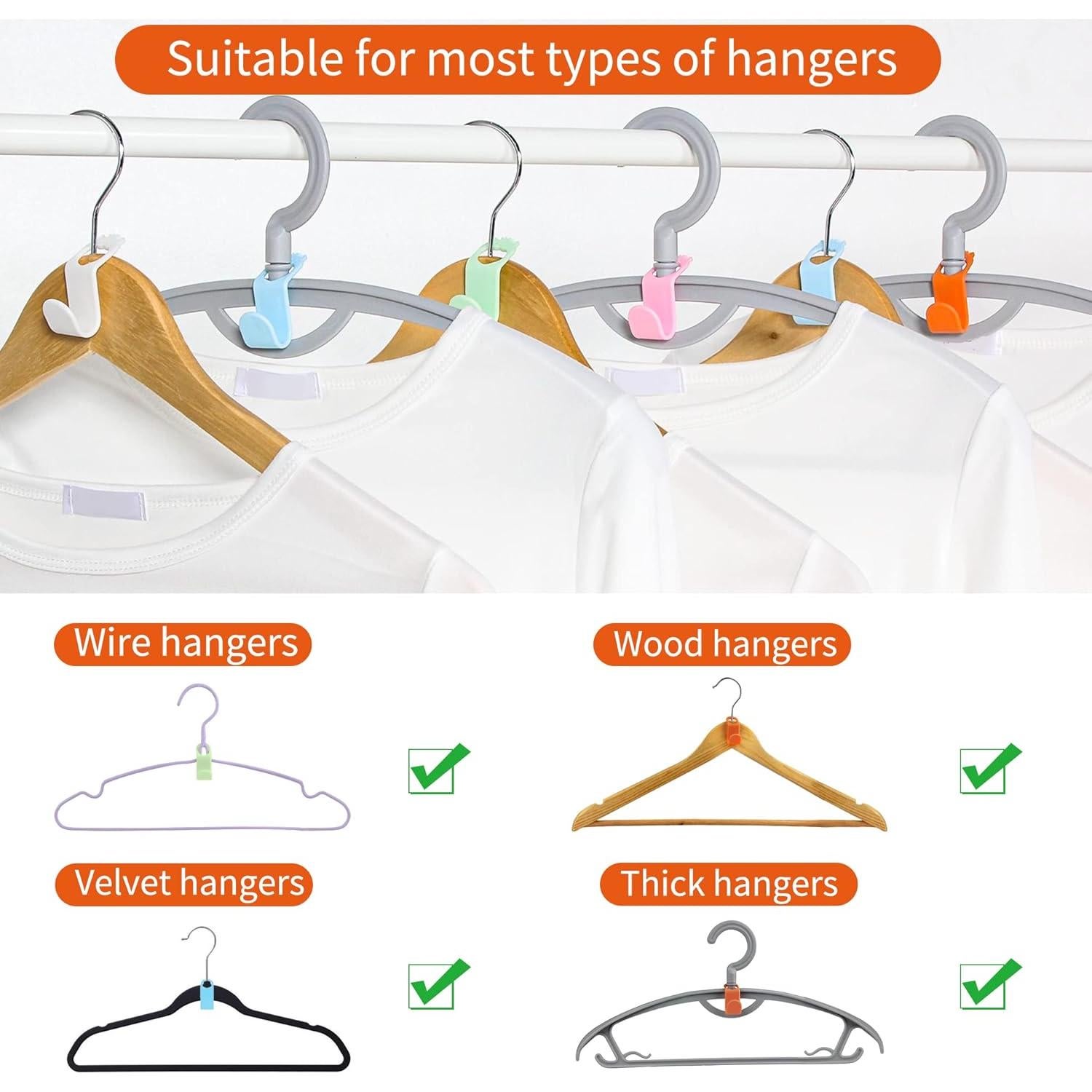 Ganchos Extensores SLMT 50PCS Ahorra Espacio para Closet