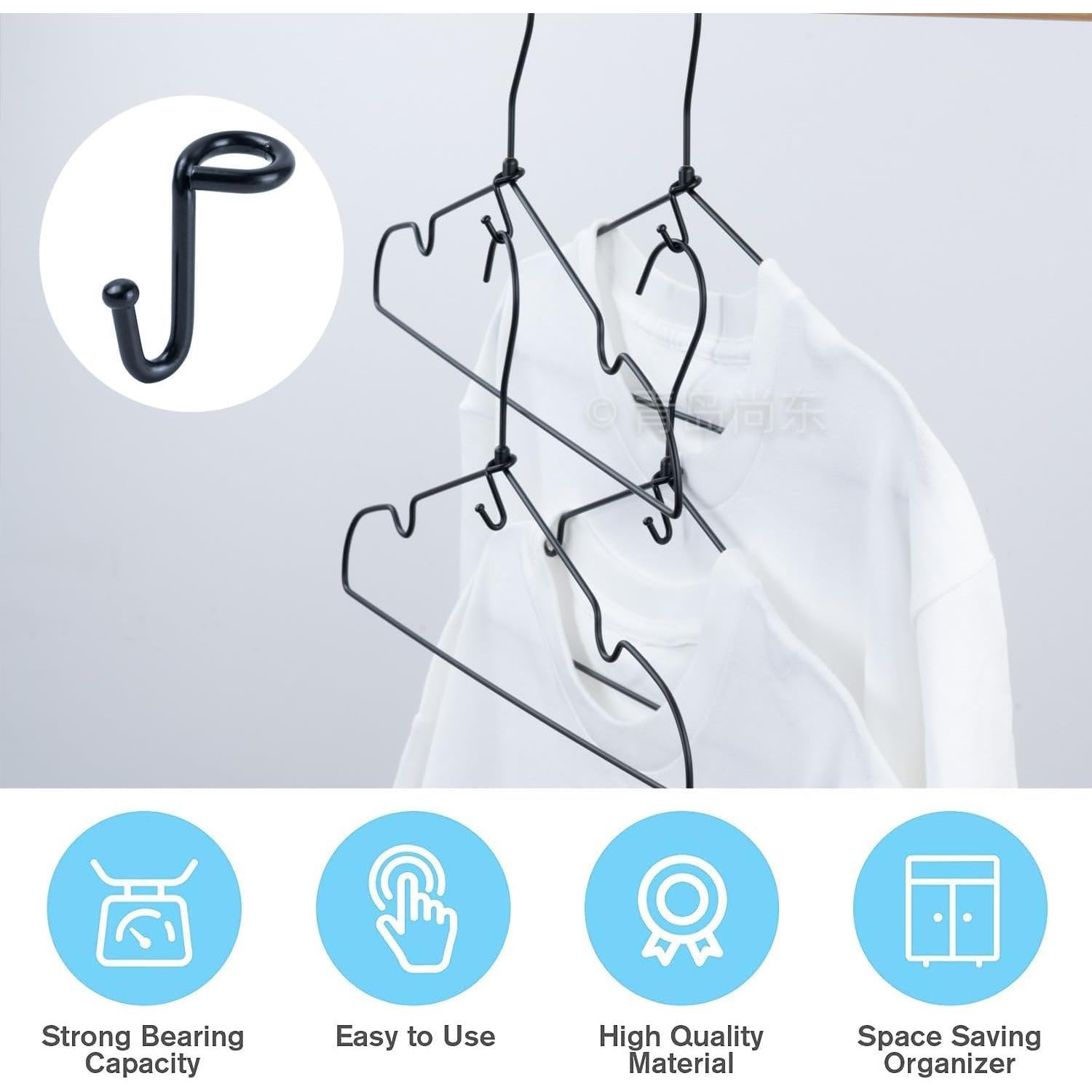 Ganchos Conectores para Perchas KOOBAY 36PCS Metal Negro