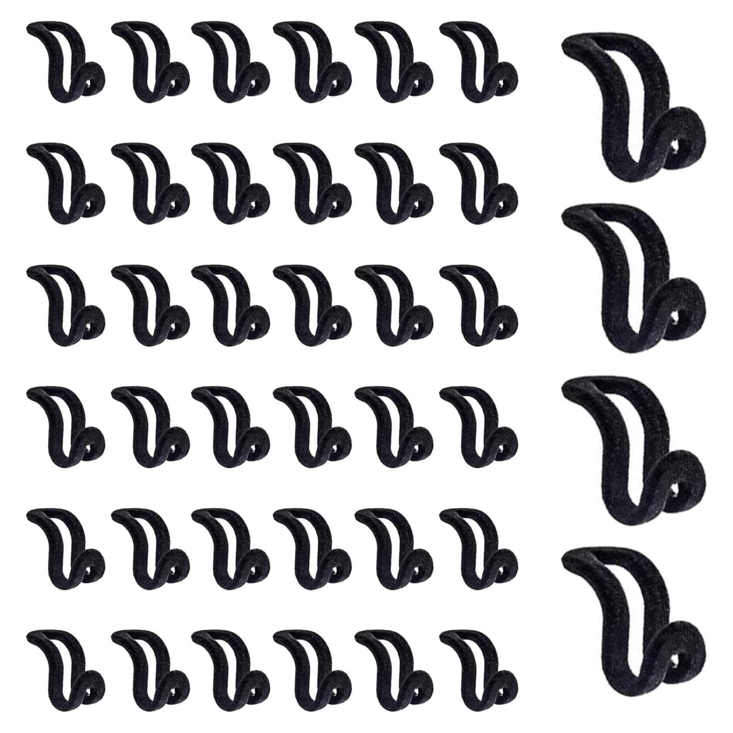 Ganchos Conectores de Terciopelo WARMBUY, 40 Piezas, Negro