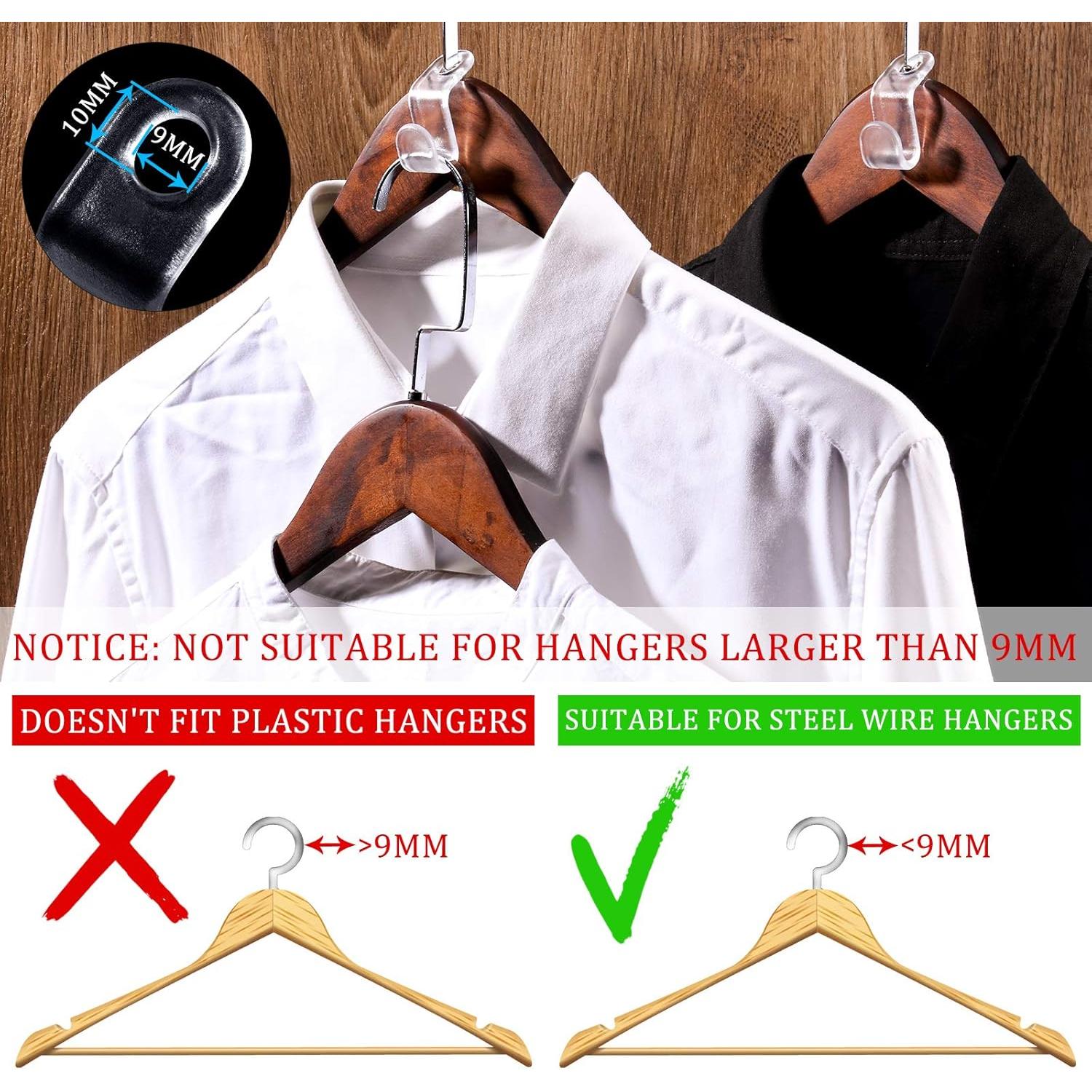 Ganchos Conectores de Perchas Jetec 48 Piezas Transparentes