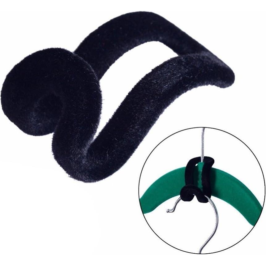 50 Ganchos en Cascada KISEER para Perchas de Ropa - Negro