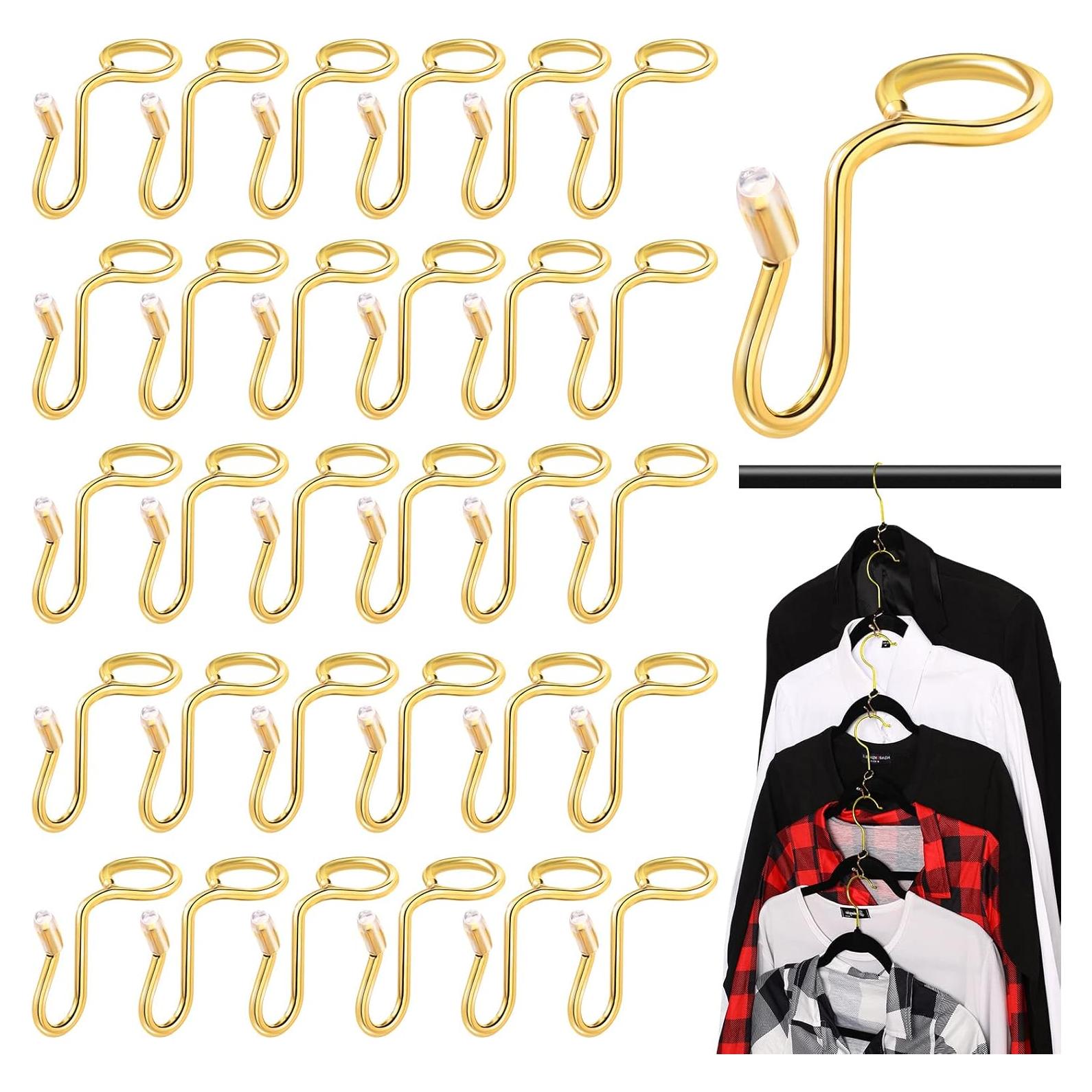 Ganchos Conectores de Perchas Sratte 50 Piezas Dorado