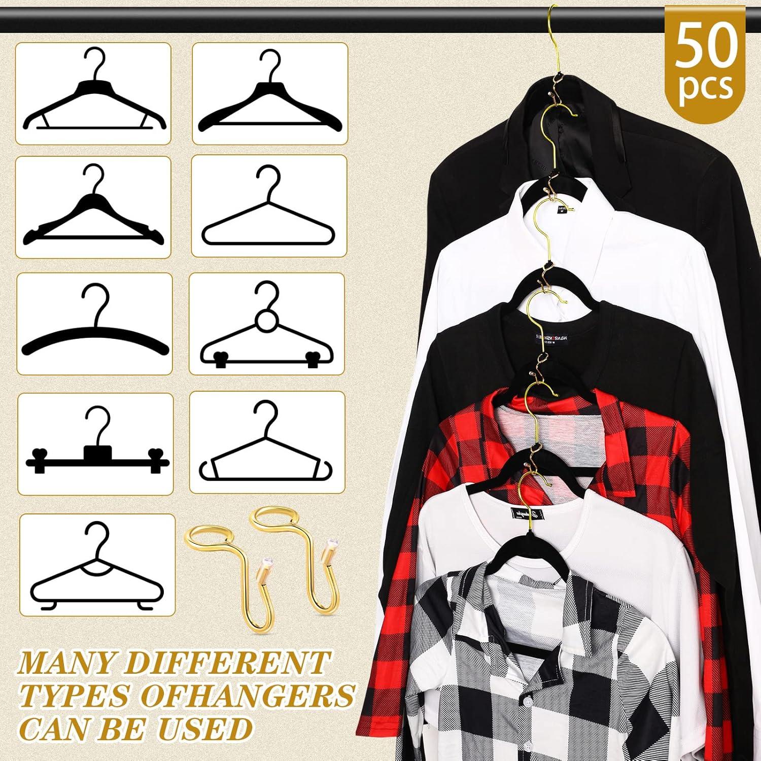 Ganchos Conectores de Perchas Sratte 50 Piezas Dorado