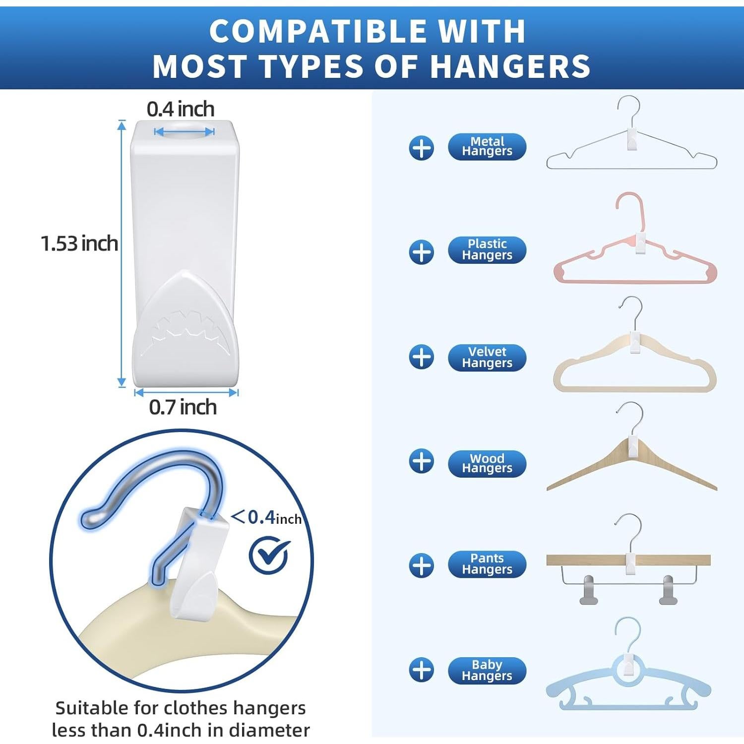 Ganchos Organizadores de Closet EastLink 18 Pcs Metal 27.2 kg