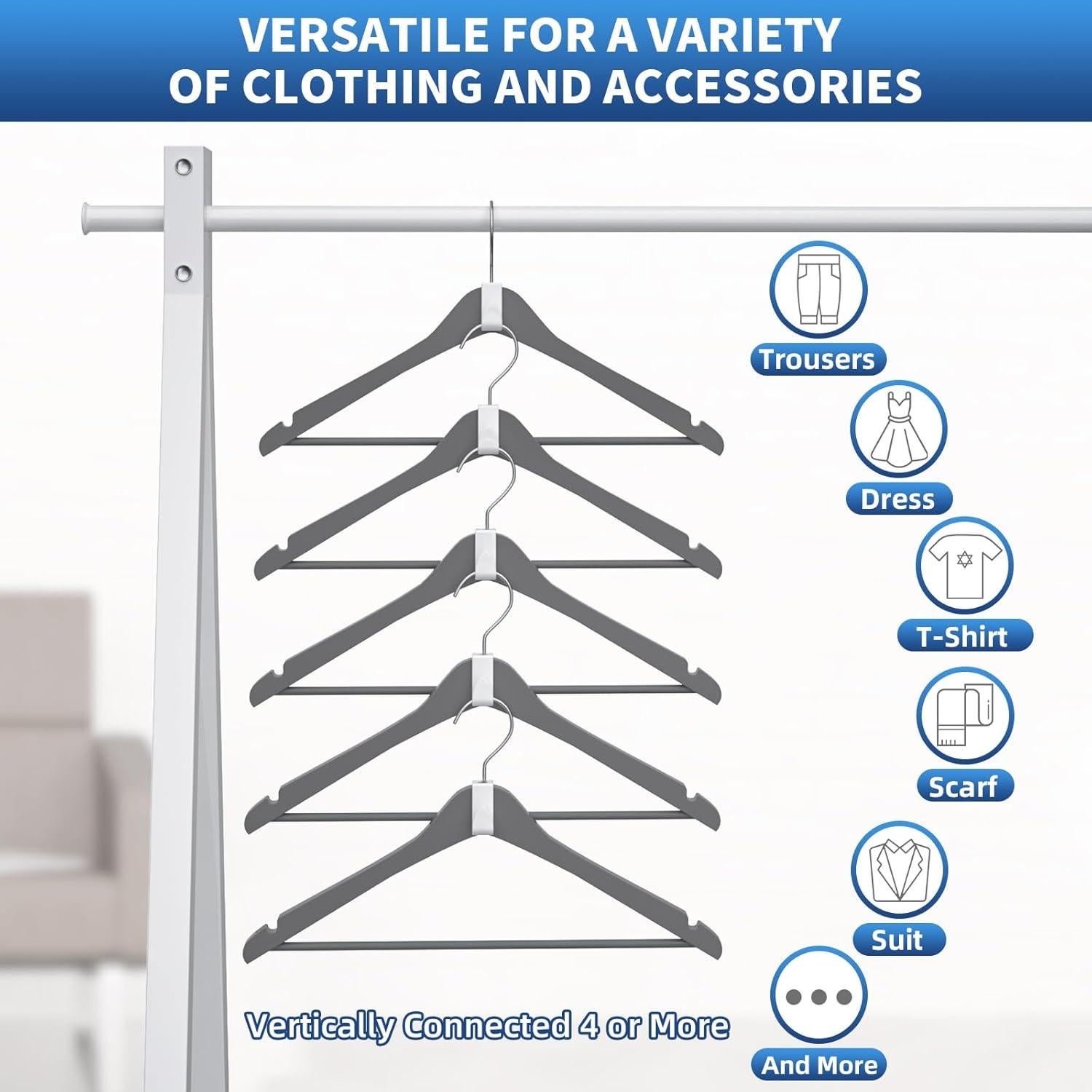 Ganchos Organizadores de Closet EastLink 18 Pcs Metal 27.2 kg