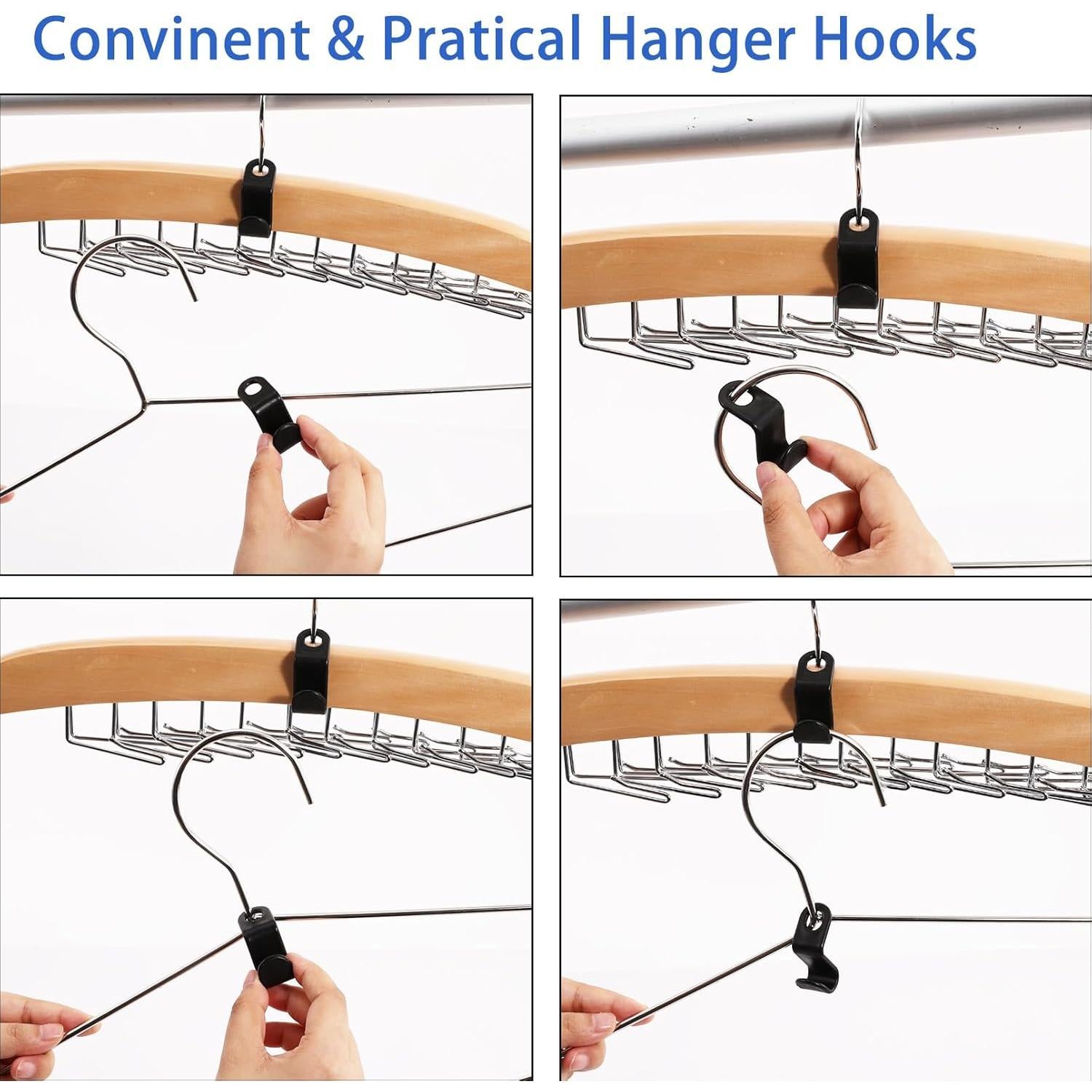 200 Ganchos Conectores de Perchas Dyrfolm - Ahorra Espacio Negro