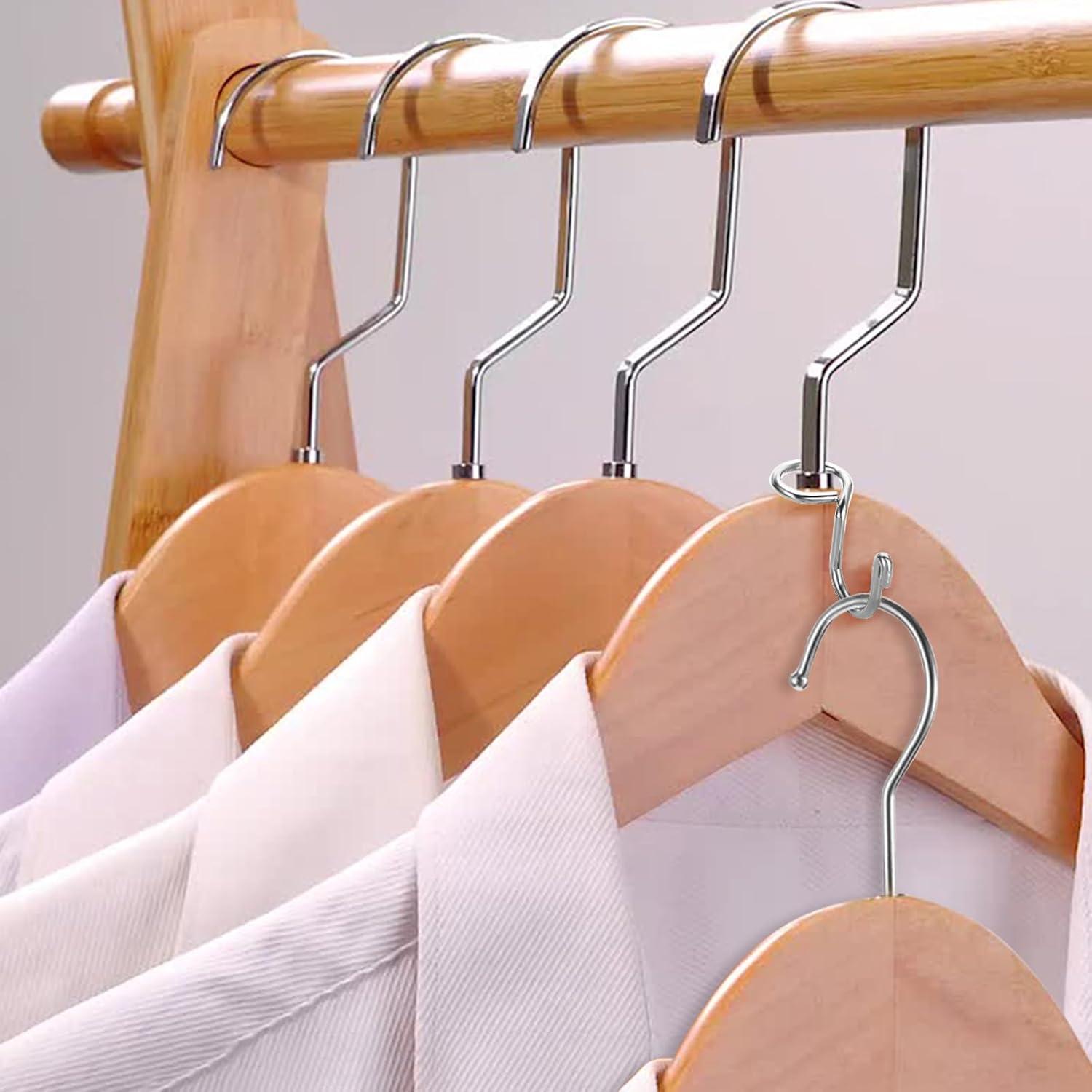 Ganchos para Perchas Sumnacon 30 Pcs Acero Inoxidable Plata