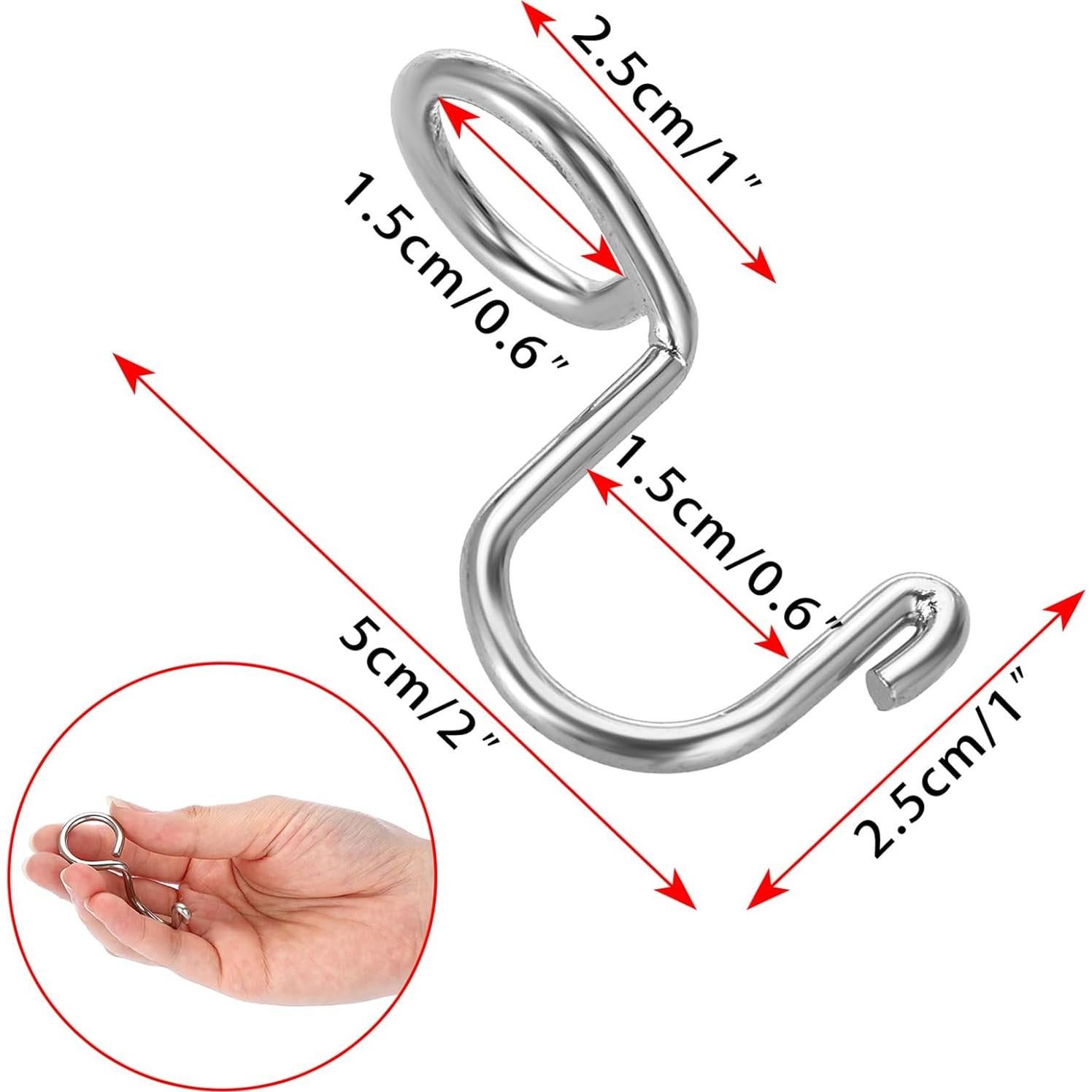 Ganchos para Perchas Sumnacon 30 Pcs Acero Inoxidable Plata