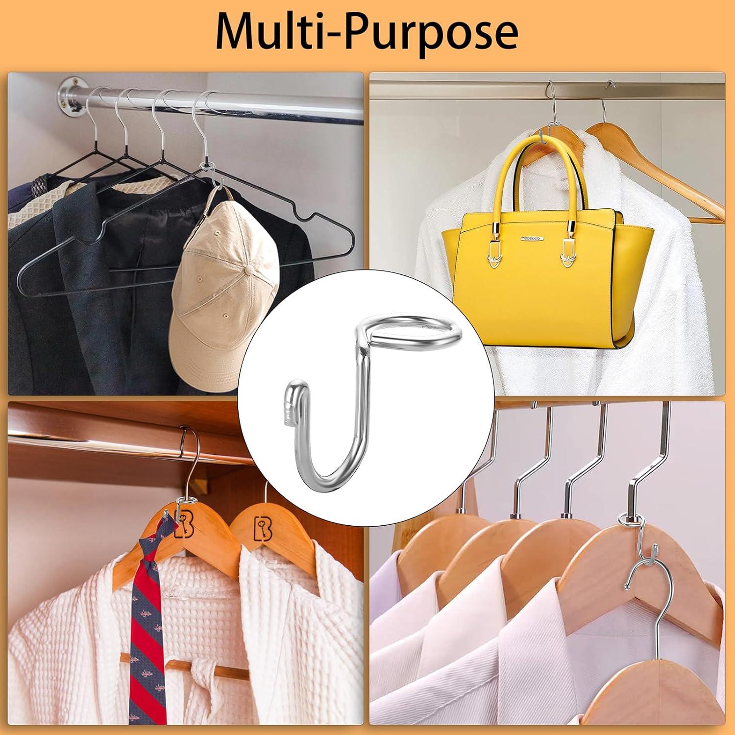 Ganchos para Perchas Sumnacon 30 Pcs Acero Inoxidable Plata