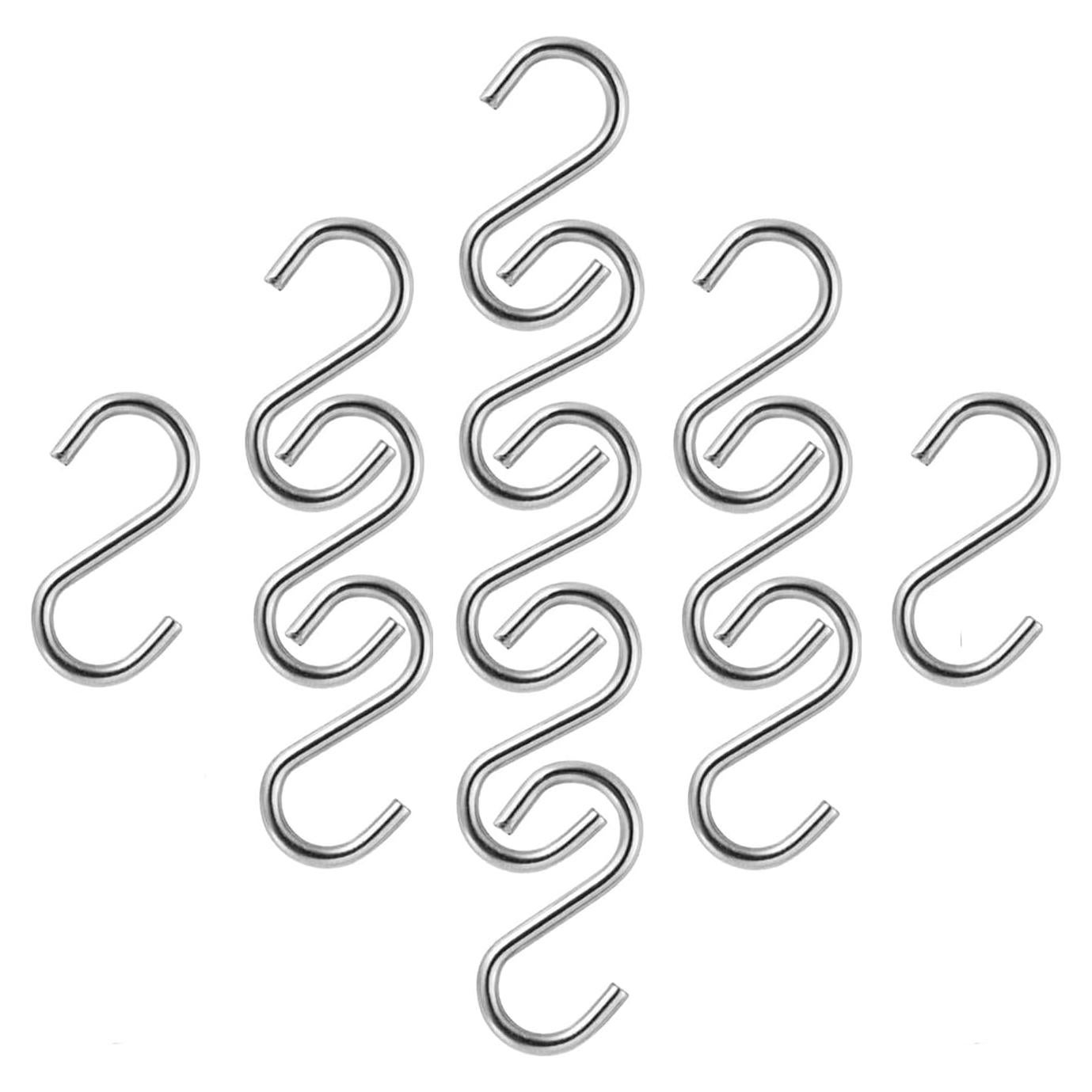 200 Ganchos S Mini WEHOO de Acero Inoxidable 26mm Plata