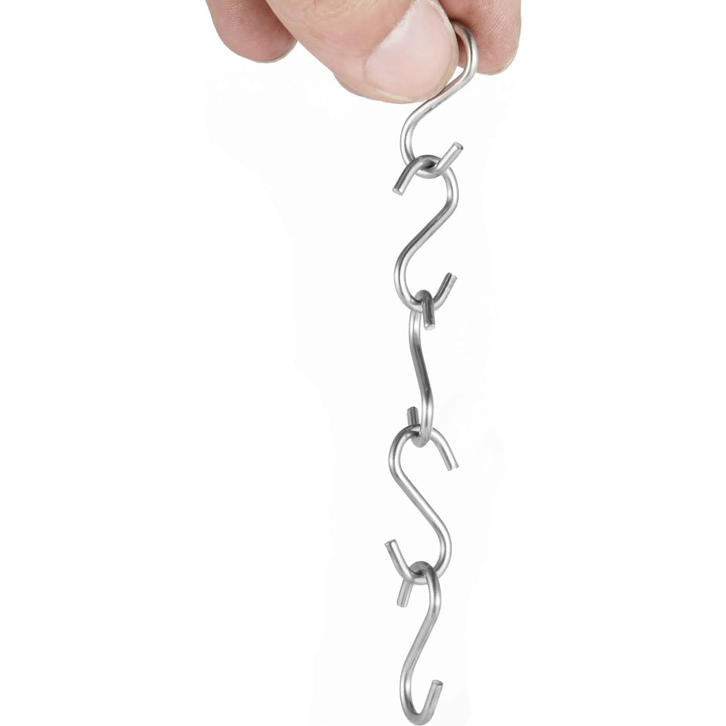 200 Ganchos S Mini WEHOO de Acero Inoxidable 26mm Plata