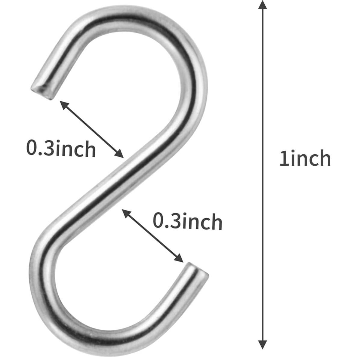 200 Ganchos S Mini WEHOO de Acero Inoxidable 26mm Plata