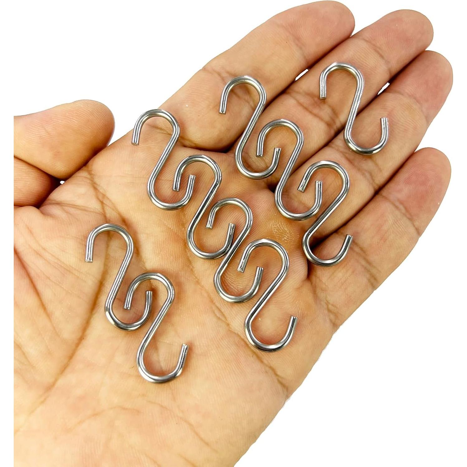 200 Ganchos S Mini WEHOO de Acero Inoxidable 26mm Plata