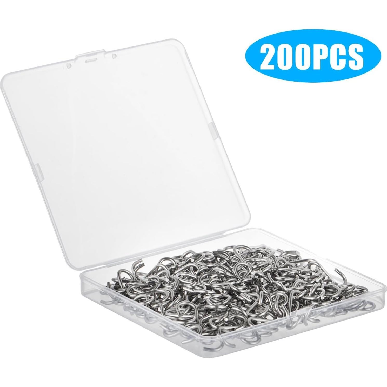 200 Ganchos S Mini WEHOO de Acero Inoxidable 26mm Plata