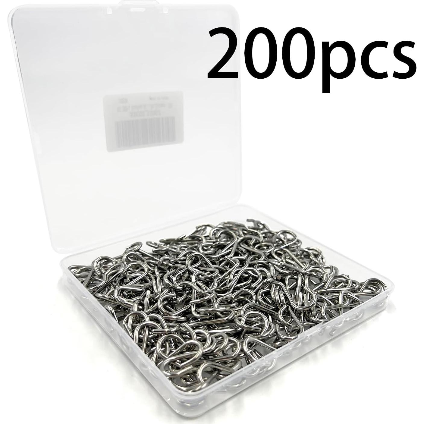 200 Ganchos en S de Acero Inoxidable Vafon 2.54 cm Plata