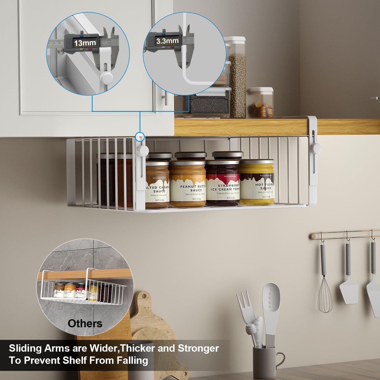 Organizador Bajo Estante AmonHouseware 2 Pack Blanco Ajustable