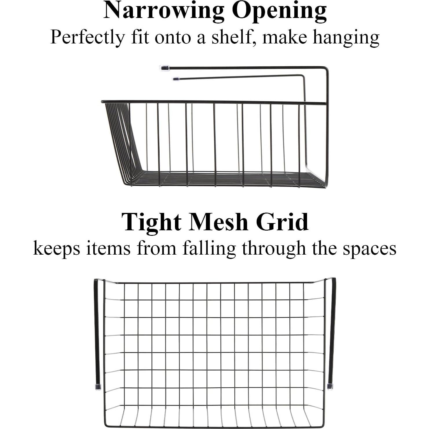 Cestas de Alambre Colgantes Tebery - Paquete de 4 Unidades