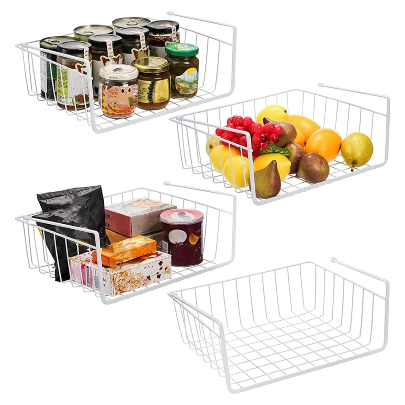 Cestas de Almacenamiento Colgantes Tebery 4 Piezas Blanco