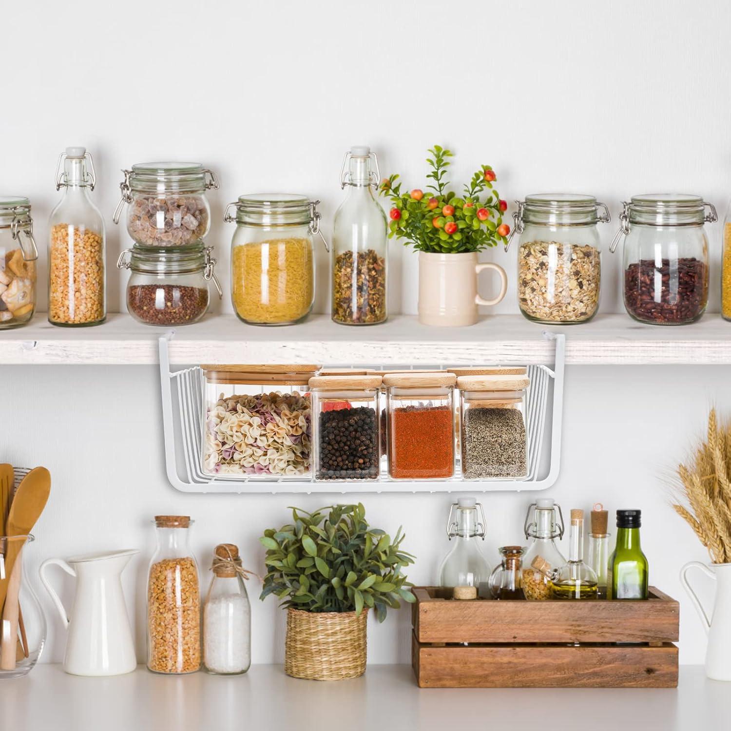 Cestas de Almacenamiento Colgantes Tebery 4 Piezas Blanco