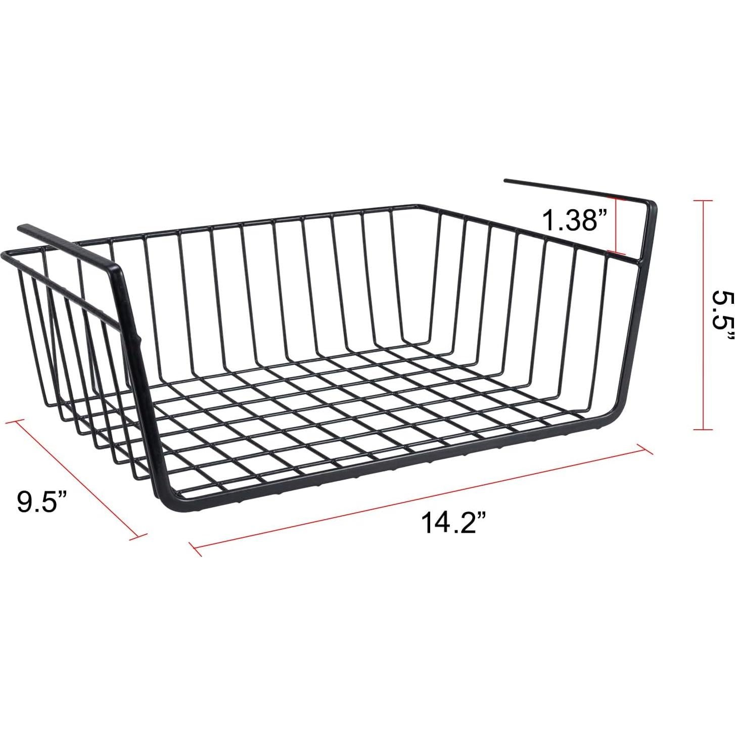 Cesta de Almacenamiento Bajo Estante Metalica ELEATTRUN 2 PCS