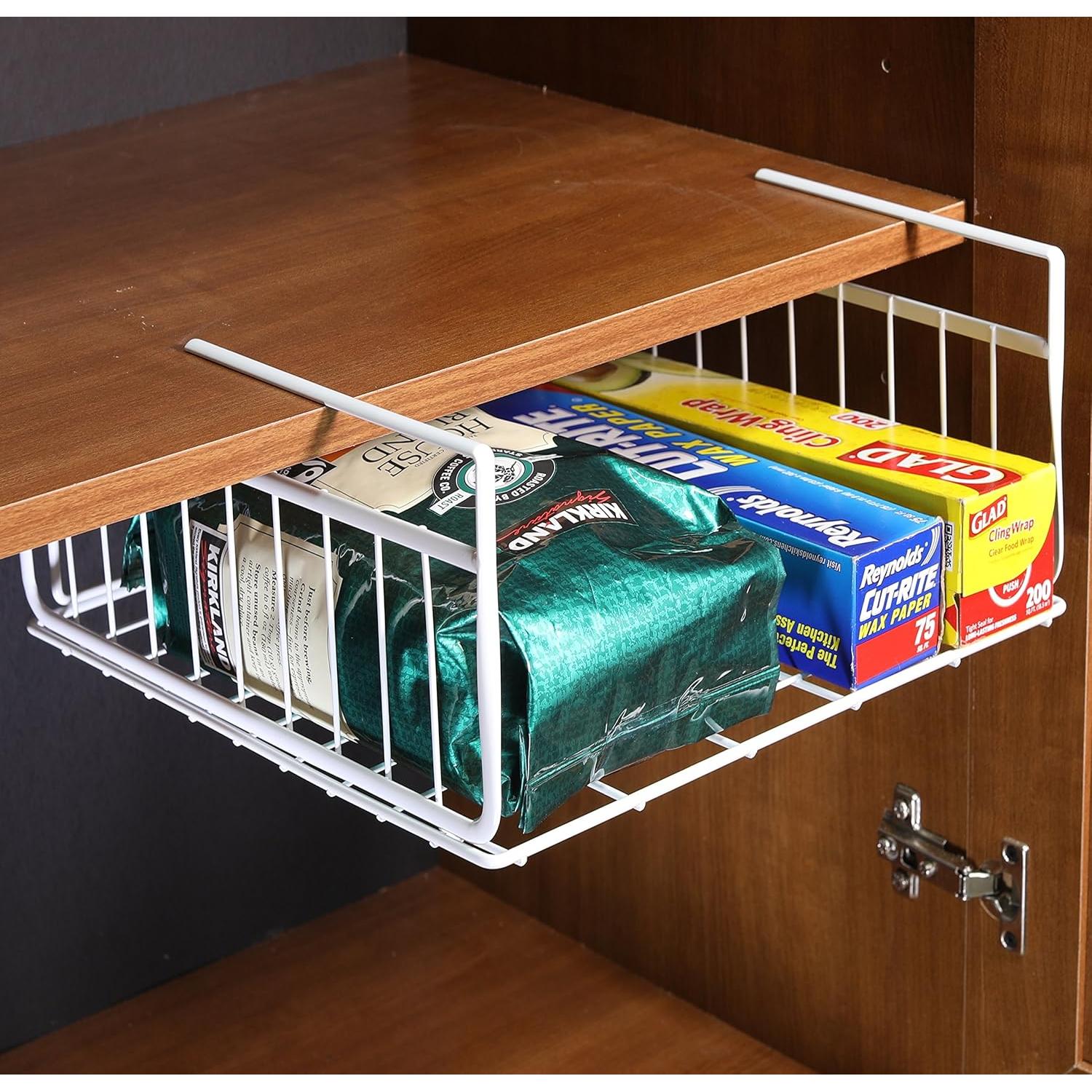 Cesta Bajo Estante Simple Houseware Blanca - 2 Paquetes