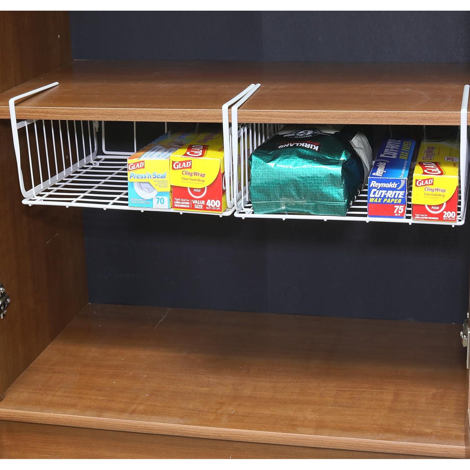 Cesta Bajo Estante Simple Houseware Blanca - 2 Paquetes