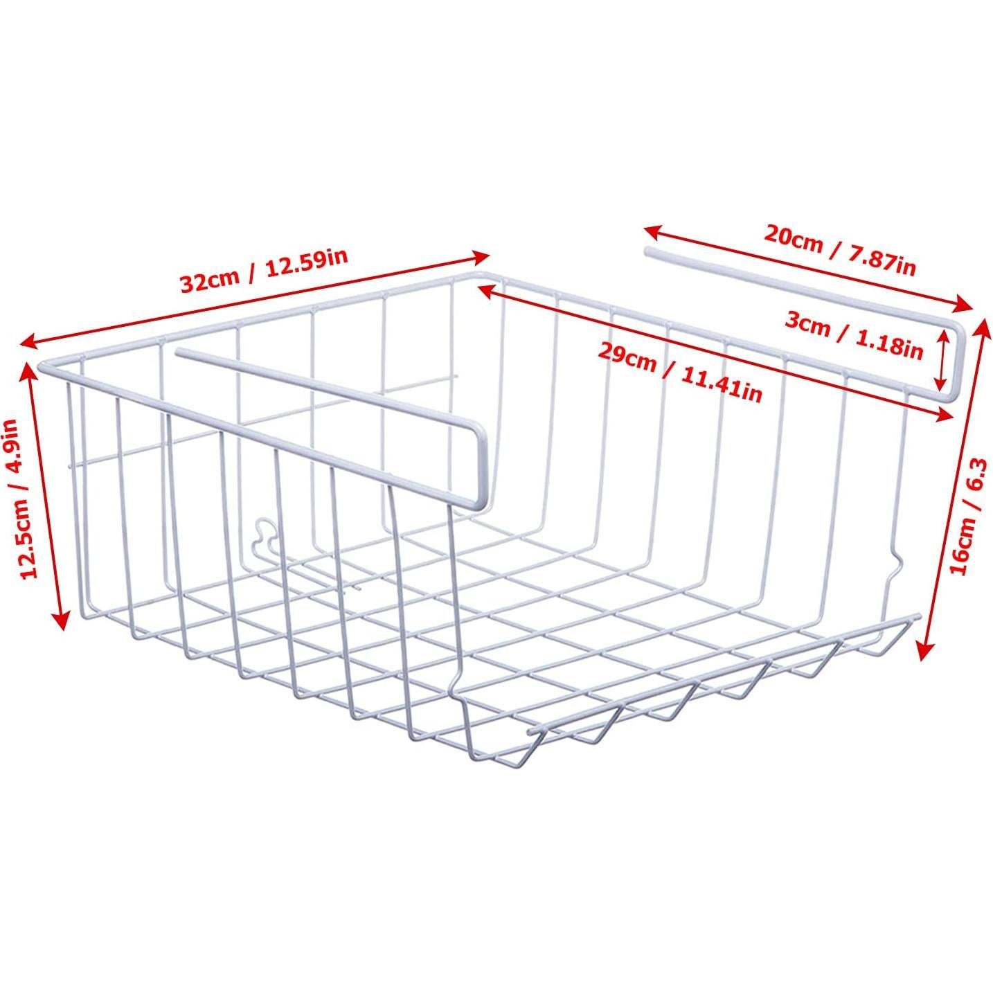 Cesta de Almacenamiento Bajo Estante ASTOTSELL - Paquete de 2, Blanco