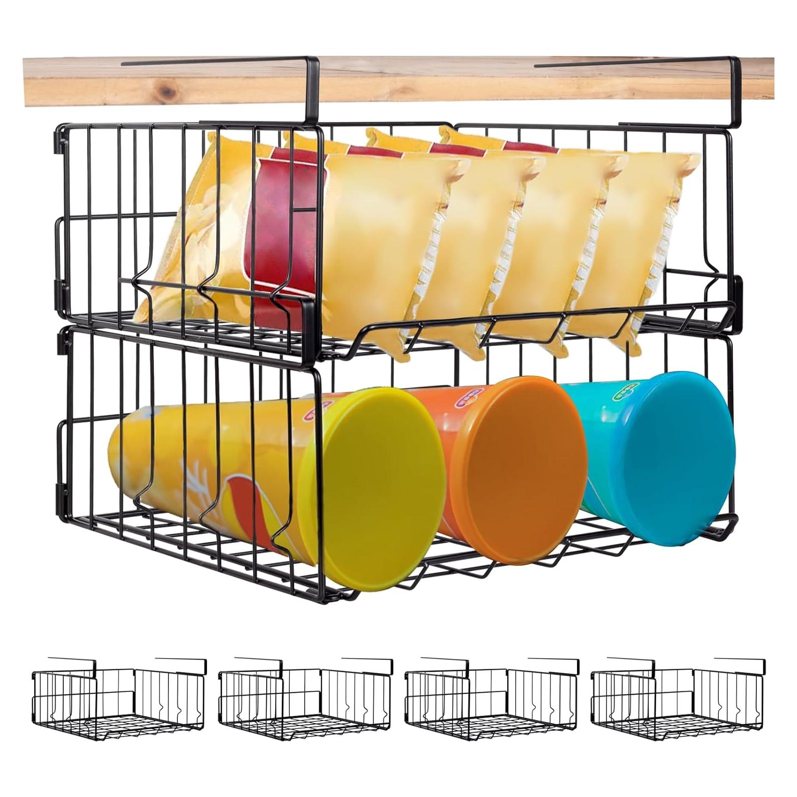 Cestas de Almacenamiento Colgantes Davi, 4 Piezas, Negro