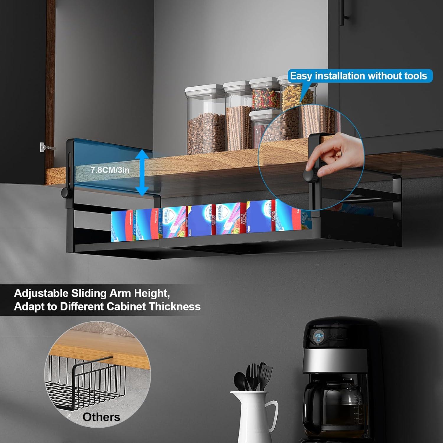 Organizador Bajo Estante 2 Pack AmonHouseware Ajustable 33-52cm