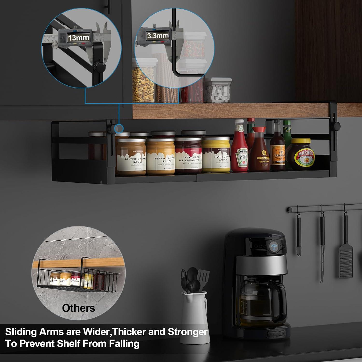 Organizador Bajo Estante 2 Pack AmonHouseware Ajustable 33-52cm