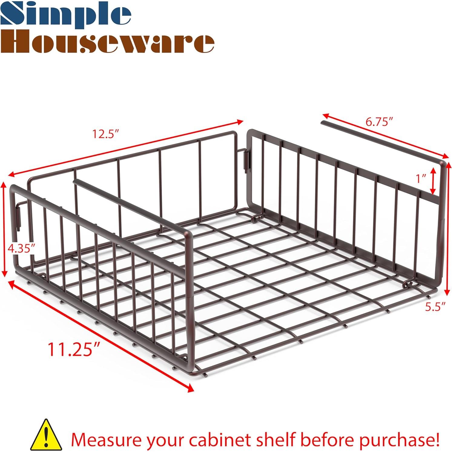 Cesta Bajo Estante Simple Houseware Bronce 2 Paquete