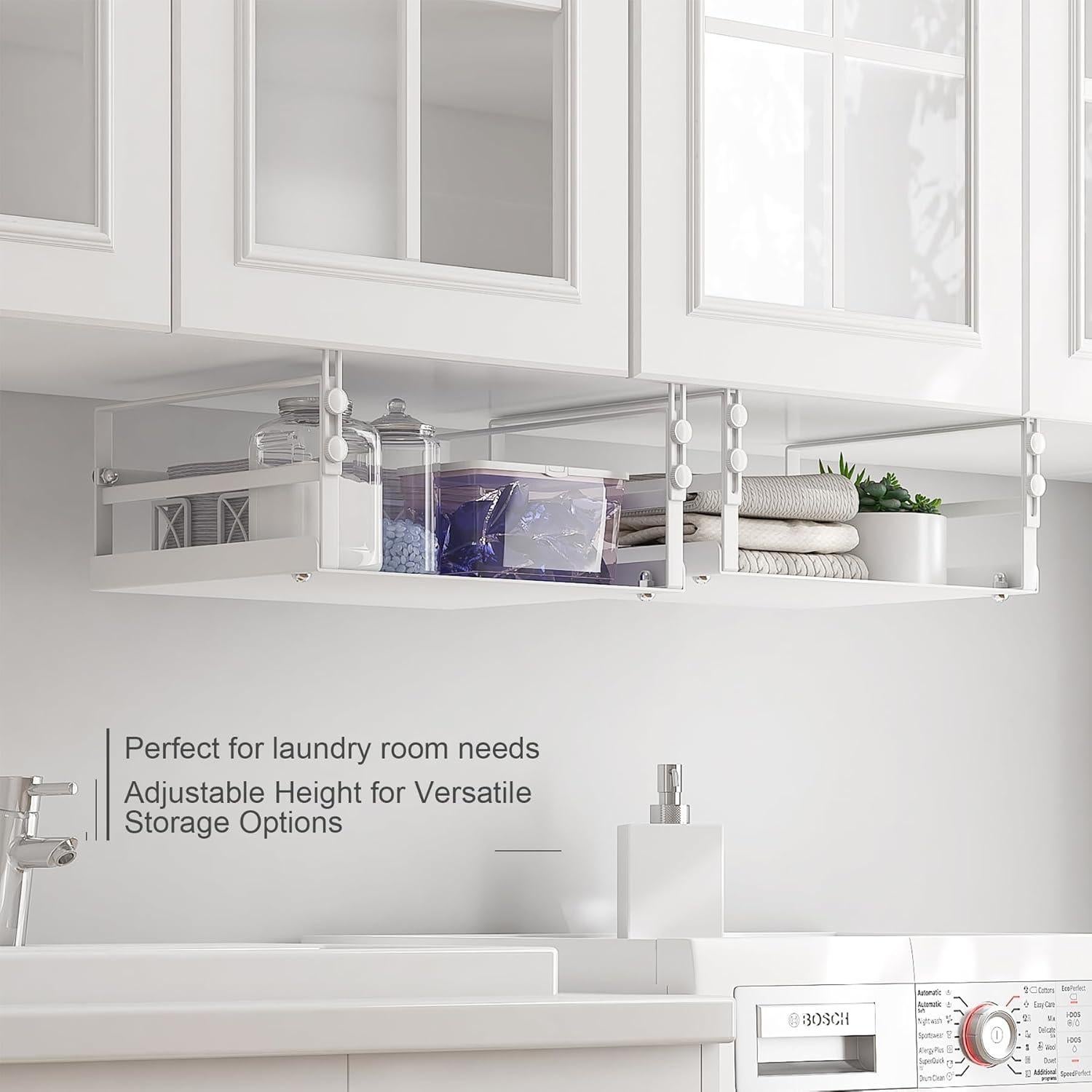 Organizador de Canasta de Metal HENGI 2 Paquete Ajustable Blanco